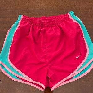 Nike Women's Pink and Teal Athletic Shorts